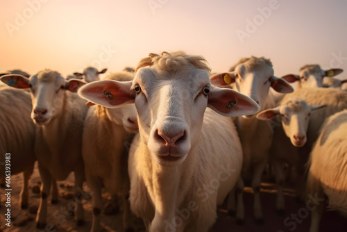 Eid al Adha Mubarak Islamic festival social media banner and Eid Mubarak Post Template sheep and lamb   © fadi