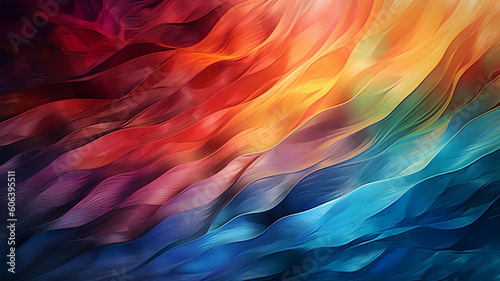  Abstract wavy liquid colorful background. Generative AI