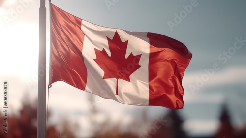 Leinwand Poster Canada flag illustration for background template. Ai generative