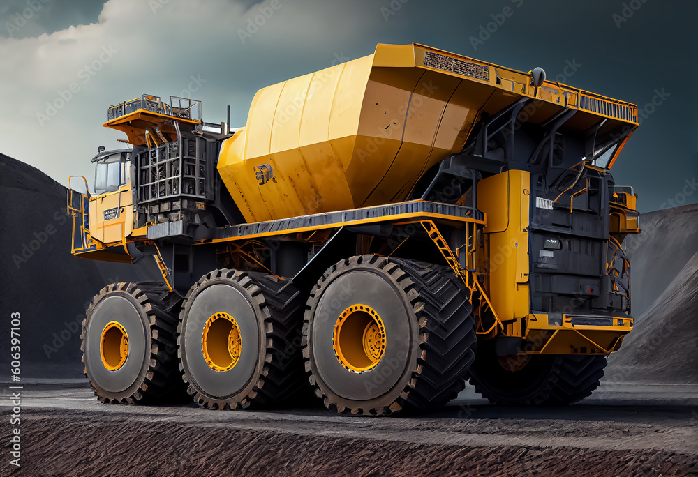 illustration of dig a coal mine underground for mining mineral ,hard work industrial concept. ai