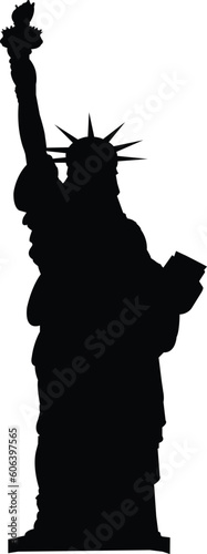 statue of liberty silhouette vector	
