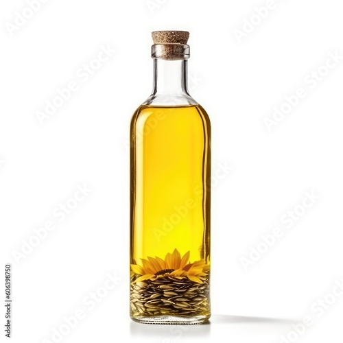 Olive oil container bottle on white background. Food concept. Generative AI