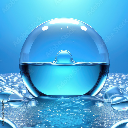 a moisturizer water molecule, water essence, liquid bubble