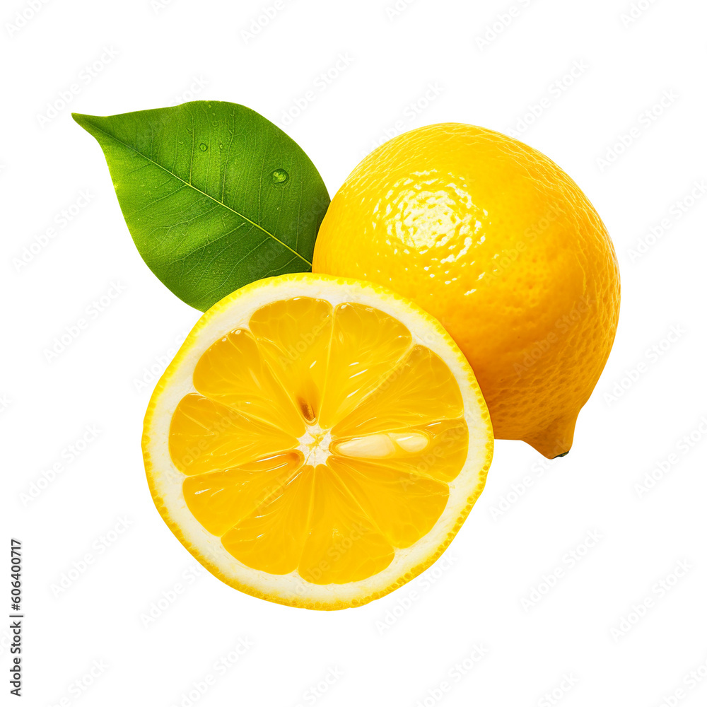 lemon isolated on white created with Generative AI