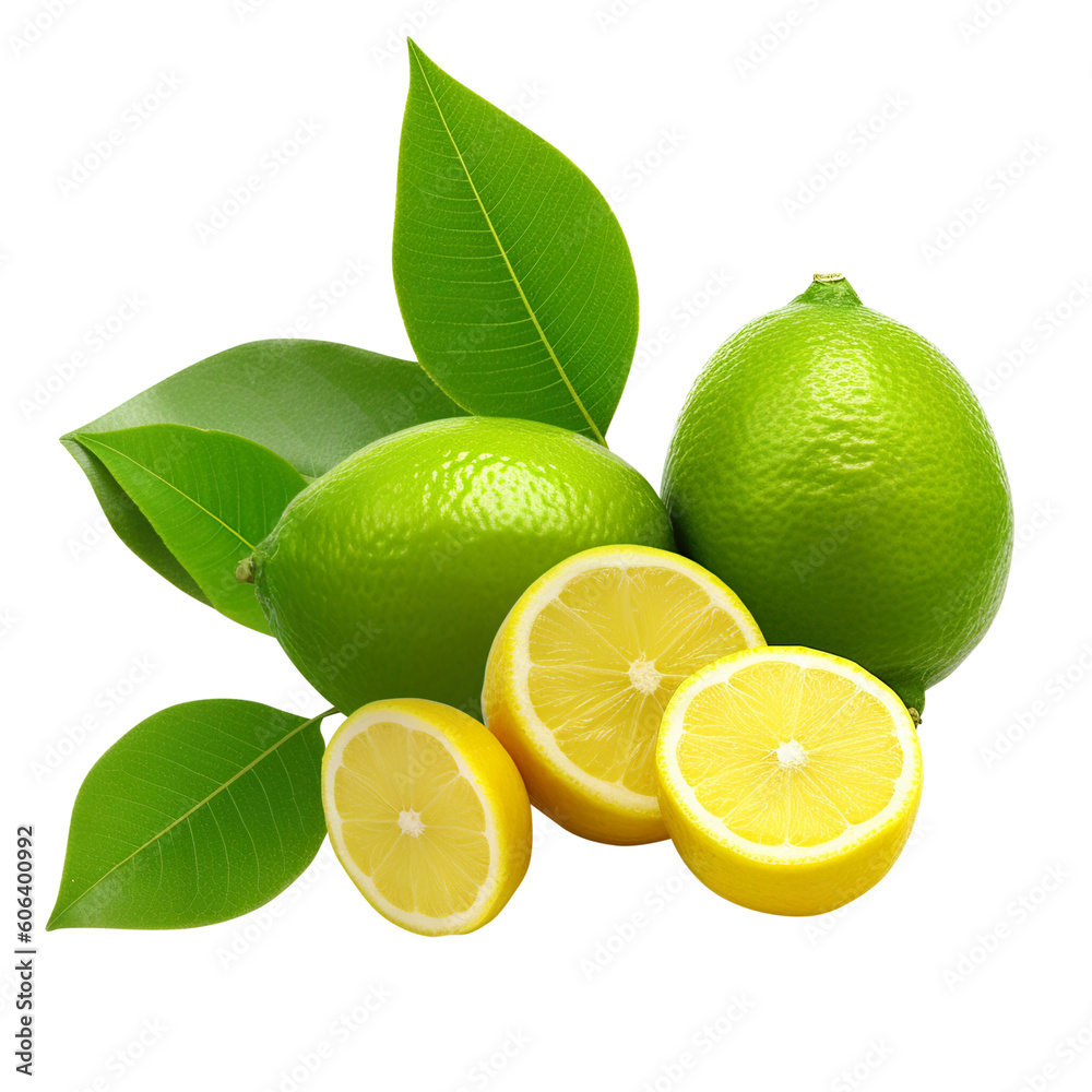 lemon and lime created with Generative AI lemon and lime created with Generative AI