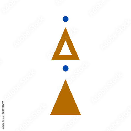 Blue triangle symbol