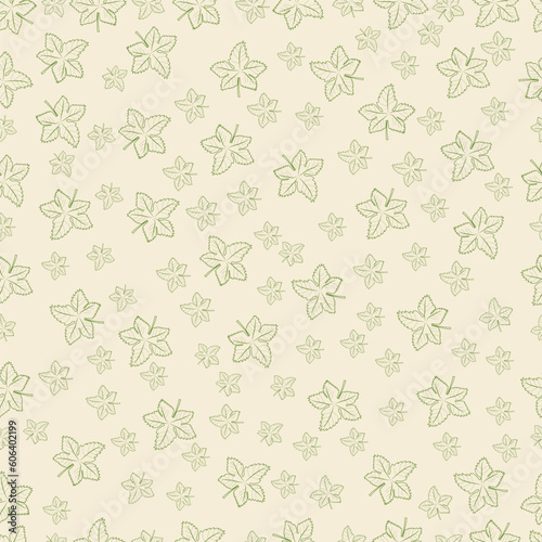seamless pattern with contours of maple leaves