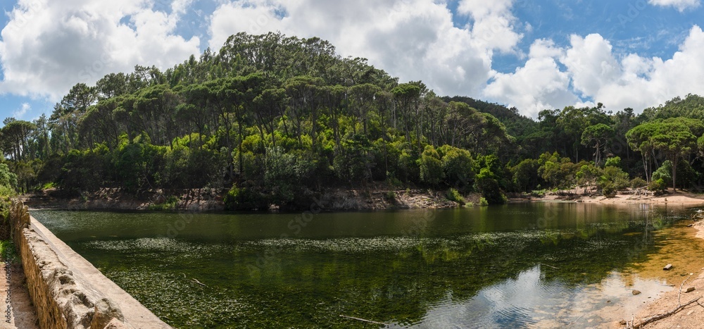 Fototapeta premium Panoramic landscape at Lagoa Azul in Sintra, Portugal