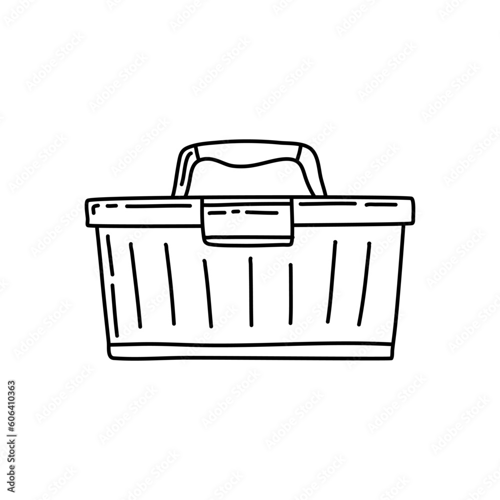 Toolbox hand drawn tool icon. Linear vector illustration from hand drawn construction collection. Outline toolbox hand drawn tool icon vector Toolbox hand drawn tool icon. Linear vector illustration from hand drawn construction collection. Outline toolbox hand drawn tool icon vector