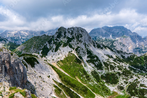View of Mount Visevnik from Mali Draski vrh. Part of the Triglav National Park and the Julian Alps.