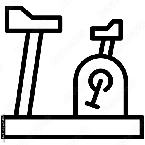 exercise bicycle line icon