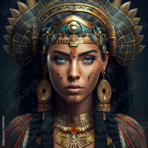 beautiful egyptian goddess, generative ai technology photo