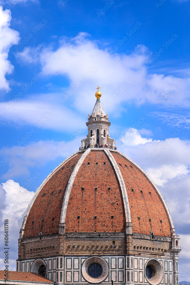 Fototapeta premium Cathedral of Santa Maria del Fiore in Florence, Italy: detail view of Brunelleschi's Dome.