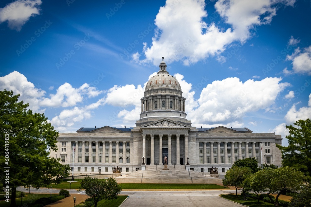 Low-angle view of Missouri State Capitol in Jefferson, USA
