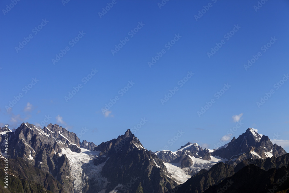 High mountains and blue sky