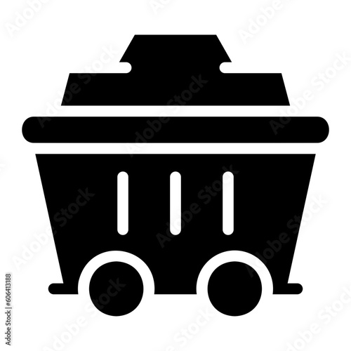 mine cart glyph icon