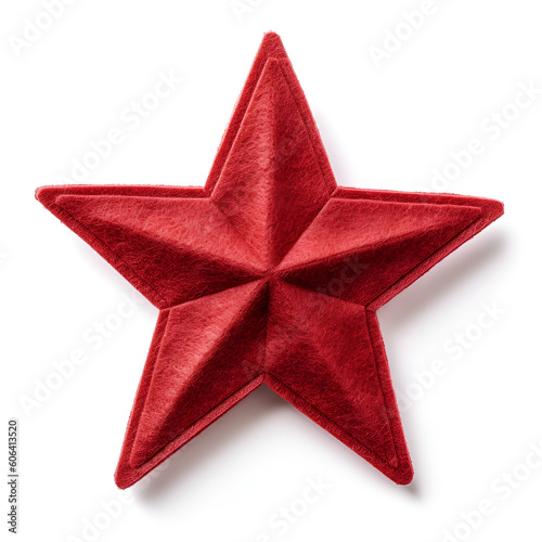 Red glitter star on white