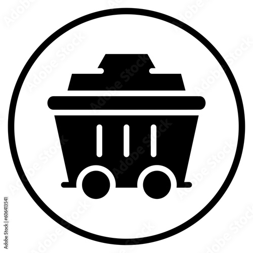 mine cart glyph icon