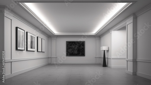 Professional Elegance  Office Space with a Customizable Frame for Personal Touch  Generative AI