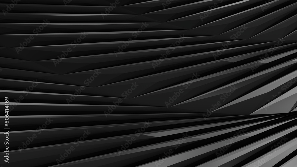 Obraz premium Abstract black background. Low poly triangle. 3d rendering