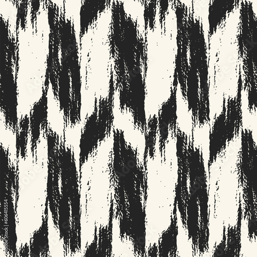 Smudged Ink Textured Herringbone Pattern