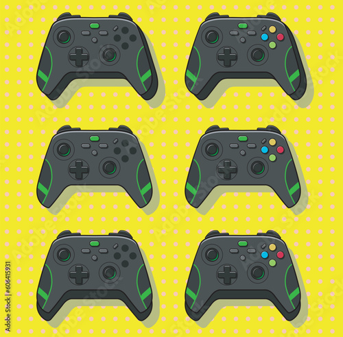 Gamepad controller cartoon black version bundle set