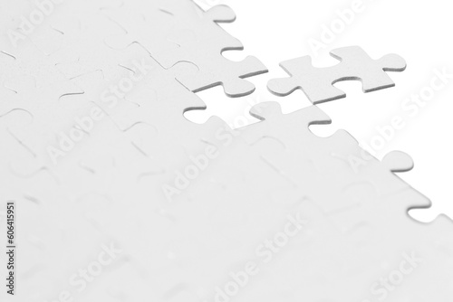 White puzzle pieces, cut out