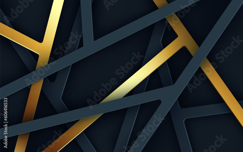 Abstract black gold dimension line triangle background. eps10 vector