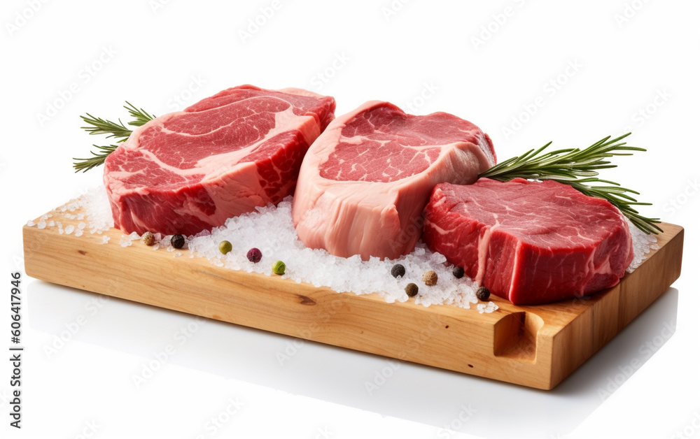 a raw steak, uncooked, delicious