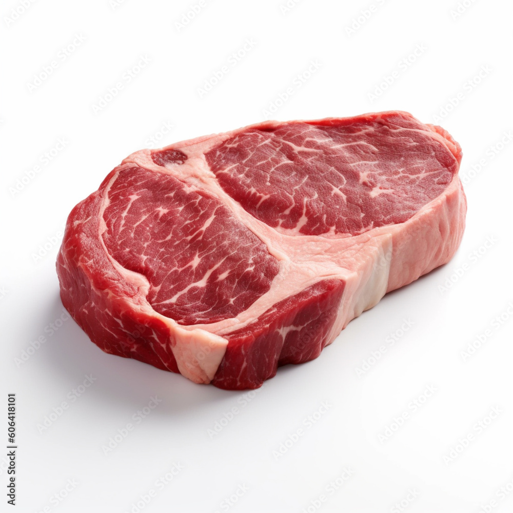 a raw steak, uncooked, delicious