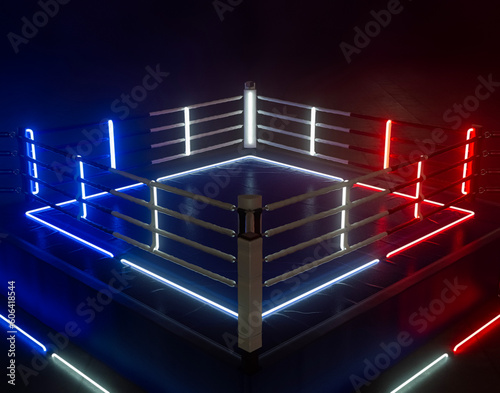 Futuristic Neon Boxing Ring