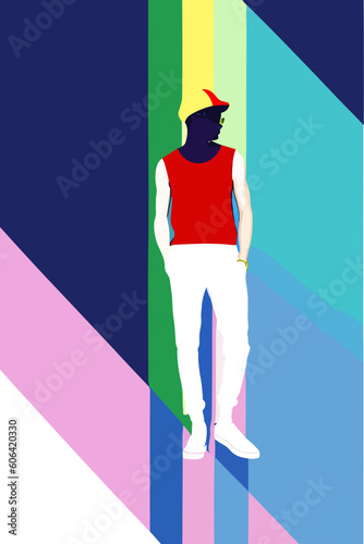 LSBTQ, lesbian, gay, bisexual, transgender and queer person | vector illustration minimal line art drawing 