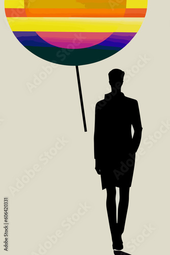 LSBTQ, lesbian, gay, bisexual, transgender and queer person | vector illustration minimal line art drawing 