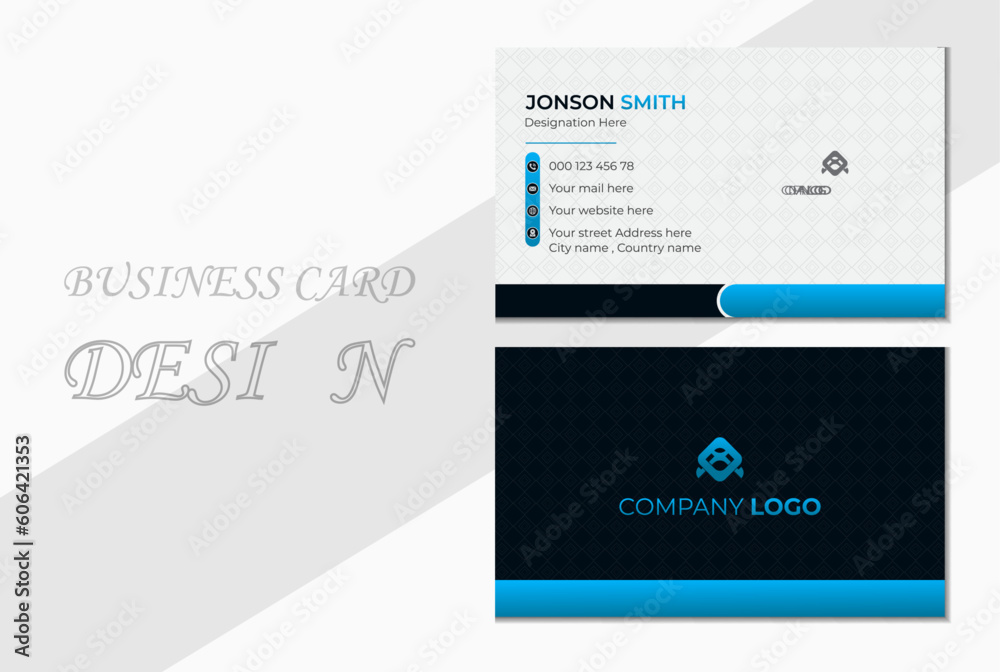 Blue Stylish Business Card. Creative and Clean Business Card Template.Double-sided Business card.Minimalist Business Card Template. Blue Stylish Business Card. Creative and Clean Business Card Template.Double-sided Business card.Minimalist Business Card Template.