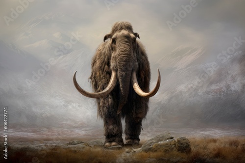 Prehistoric mammoth hunter old man. Generate Ai