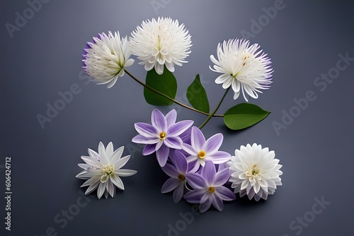 white flower on black background