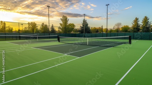 tennis court with a goal, ai generative