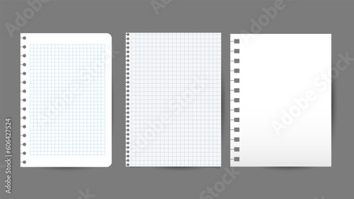 Notebook paper , isolated on gray  background , illustration Vector EPS 10