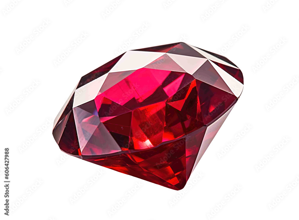 Ruby transparent background, png, red ruby stone isolated, generative ai Ruby transparent background, png, red ruby stone isolated, generative ai