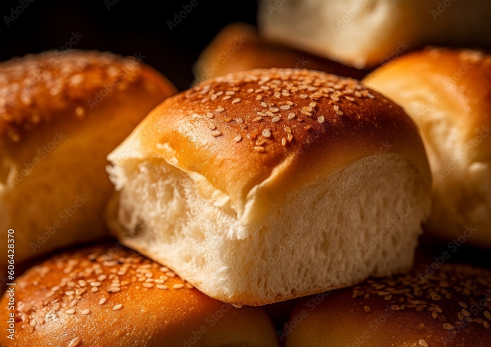 stack of Hawaiian rolls, with their pillowy texture and light, airy crumb clearly visible