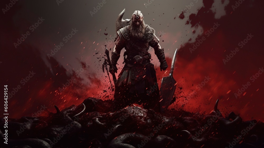 Viking Warrior, Generative AI, Illustration