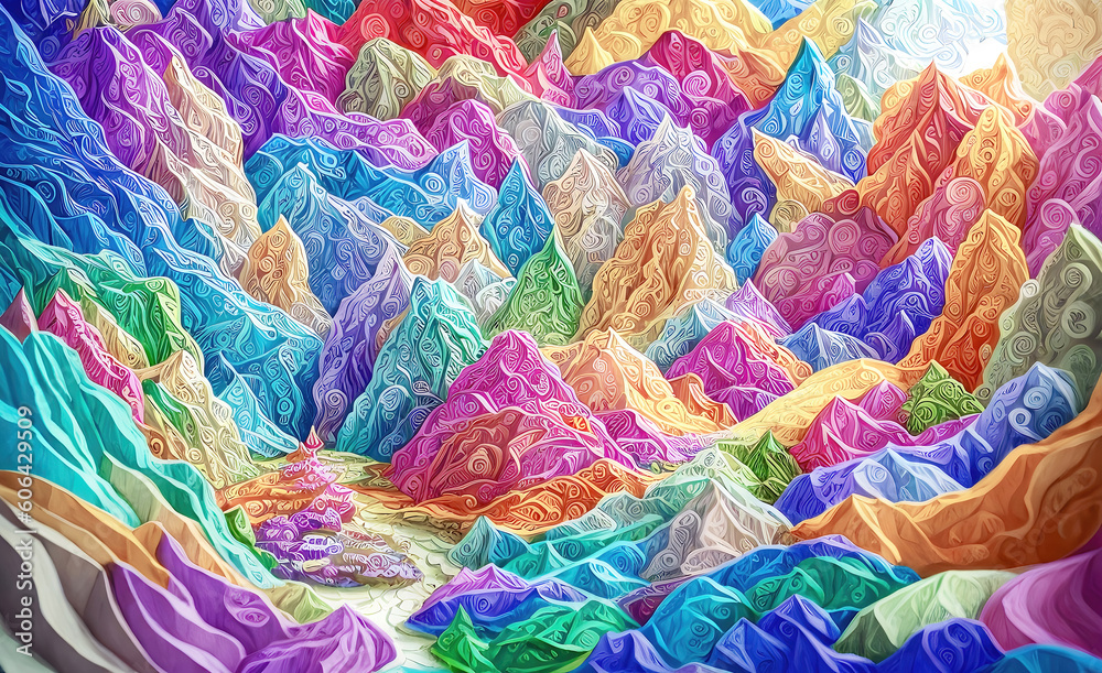 Abstract background with multicolored shapes, beautiful colorful wallpaper. Generative Ai.
