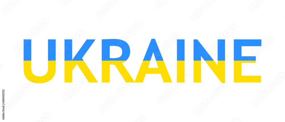 Fotografie Ukraine color text. Vector isolated on white background. EPS 10
