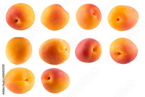 apricots set isolated on white background
