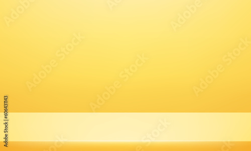 Pastel Yellow background with light effects. Empty yellow studio room vector background. Space for selling products on the website. Vector illustration.
