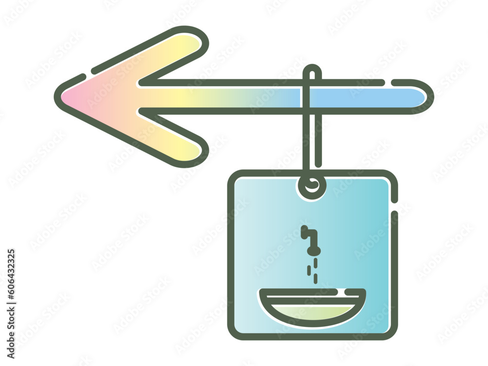 icon gradient color to toilet area icon gradient color to toilet area