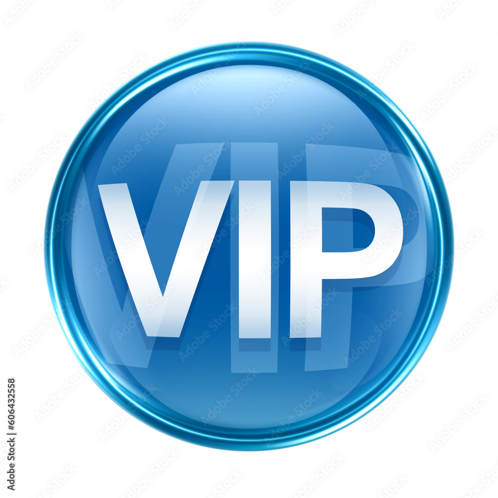 VIP icon blue on transparent background