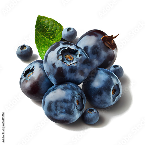 blueberries on a transparent background  PNG . Generative AI