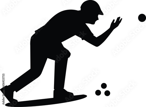 Bocce ball Silhouette Vector.