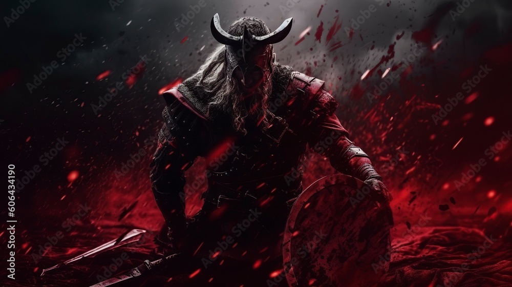 Viking Warrior, Generative AI, Illustration Viking Warrior, Generative AI, Illustration